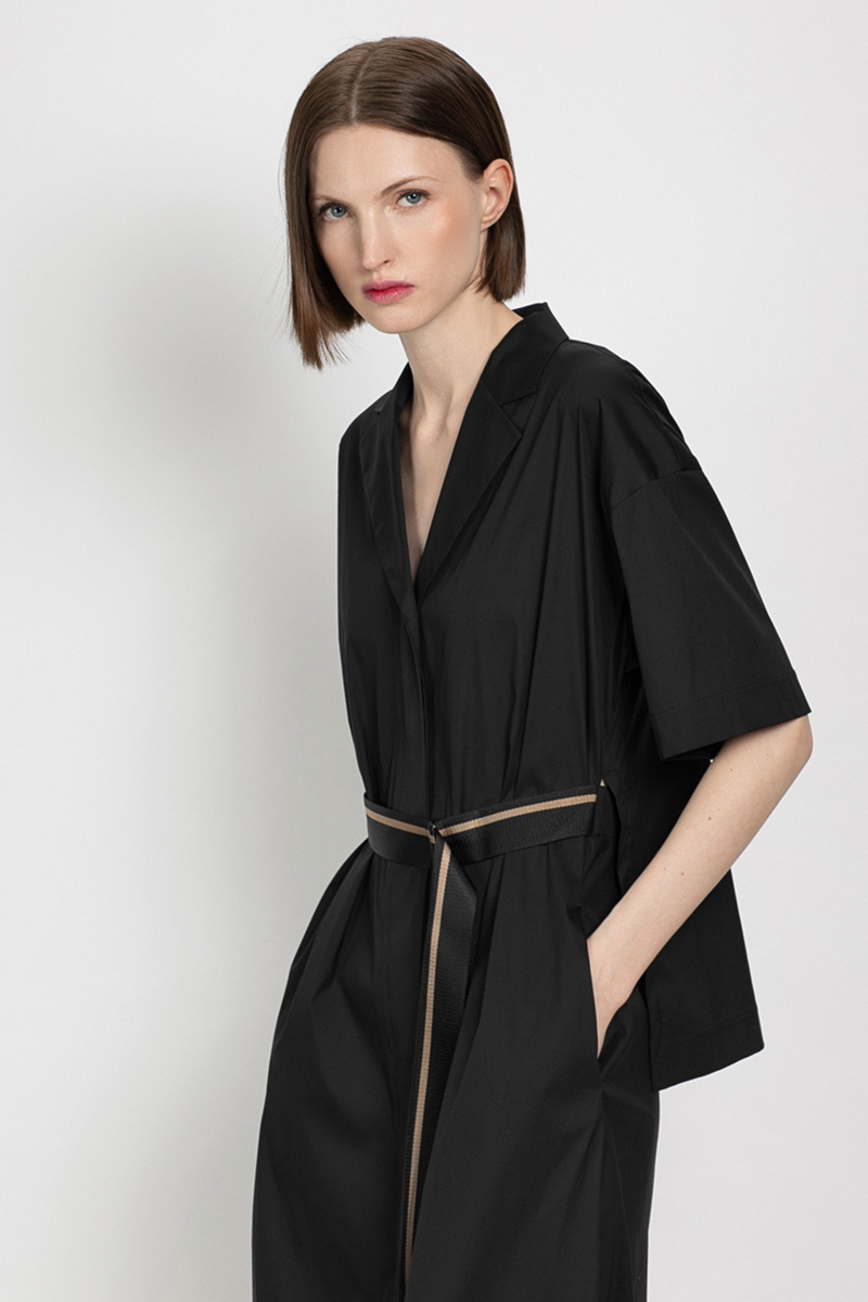 Платье с коротким рукавом VASSA&Co, пол женский, цвет черный