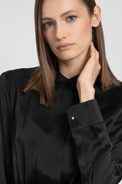 Платье миди из вискозы VASSA&Co, пол женский, цвет черный, фото №2