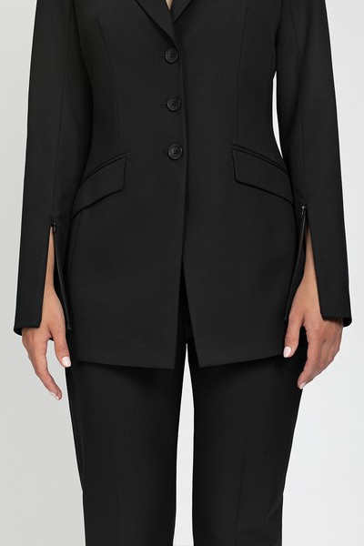 Жакет приталенного кроя VASSA&Co, пол женский, цвет черный, фото №4