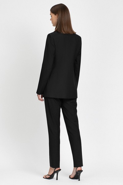 Жакет приталенного кроя VASSA&Co, пол женский, цвет черный, фото №3