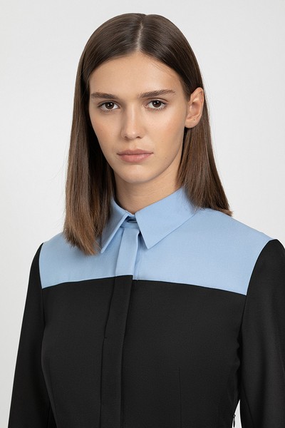 Платье VASSA&Co, пол женский, цвет голубой, фото №4