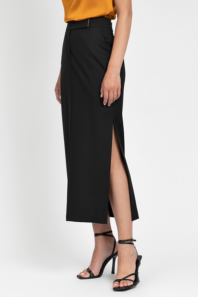 Юбка прямого силуэта VASSA&Co, пол женский, цвет черный, фото №2