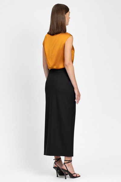 Юбка прямого силуэта VASSA&Co, пол женский, цвет черный, фото №3