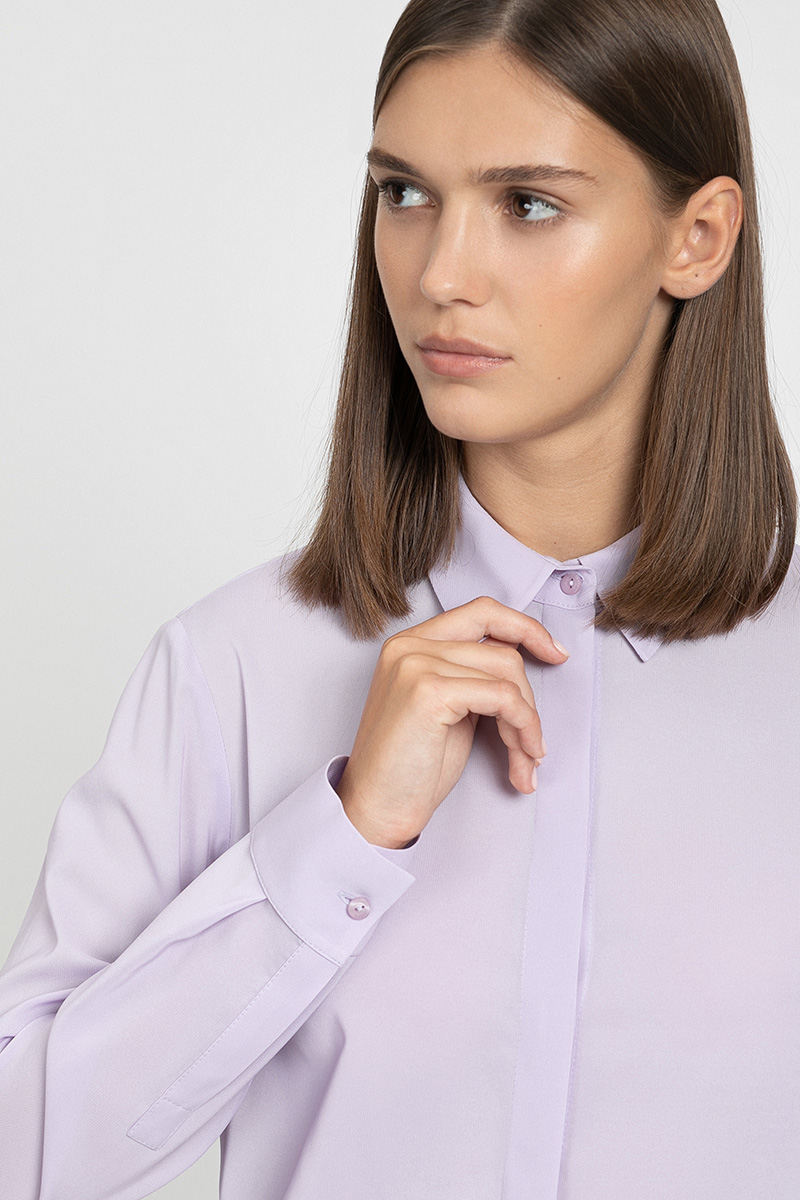 Блузка в сиреневом оттенке VASSA&Co, пол женский, цвет розовый