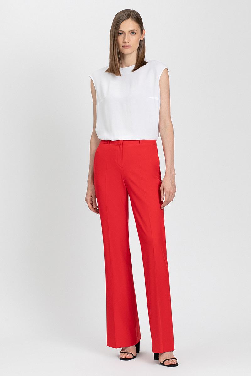 Брюки клеш VASSA&Co, пол женский, цвет красный