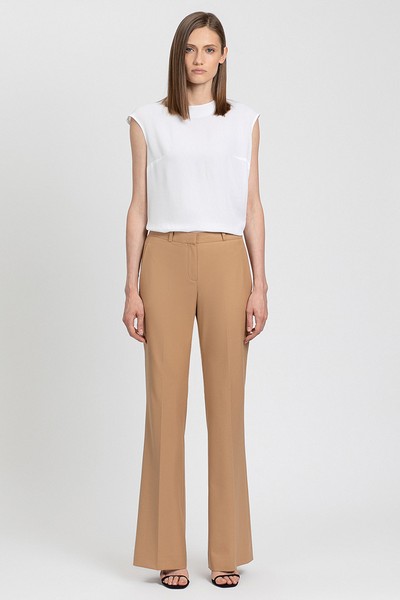 Брюки клеш VASSA&Co, пол женский, цвет бежевый, фото №5