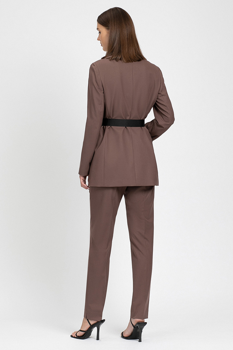 Жакет c контрастным поясом VASSA&Co, пол женский, цвет коричневый