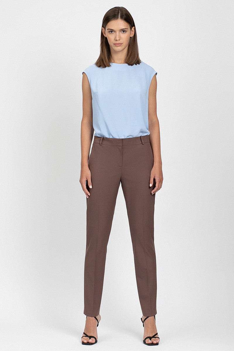 Брюки VASSA&Co, пол женский, цвет коричневый, фото №4