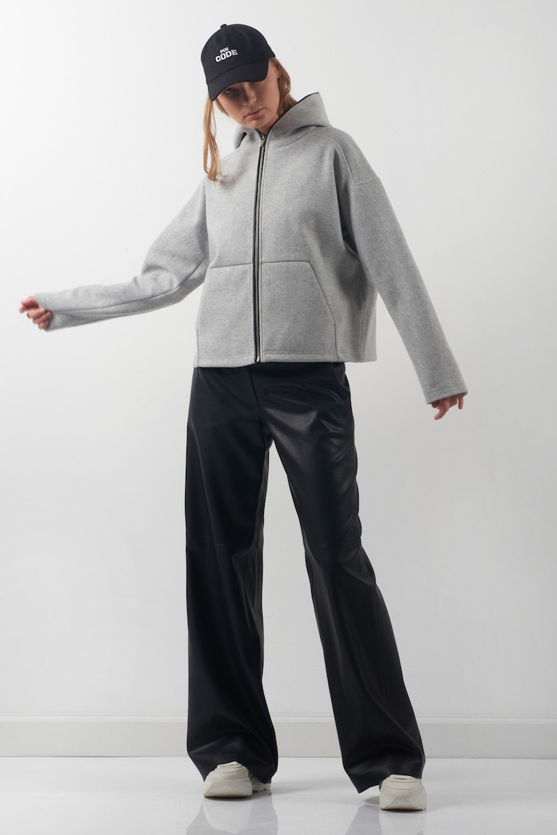 Джемпер из фланели на трикотажной основе VASSA CODE, пол женский, цвет серый