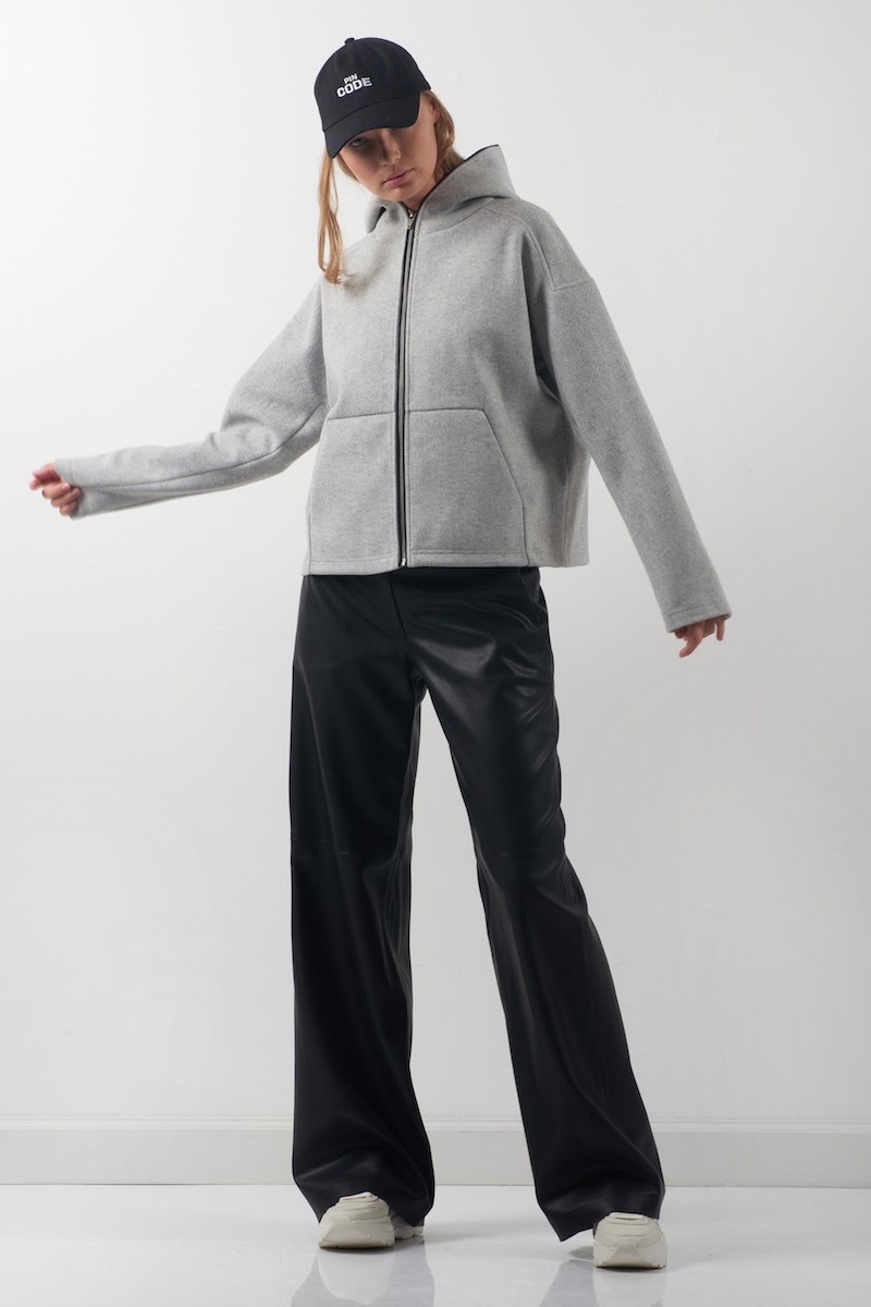 Джемпер из фланели на трикотажной основе VASSA CODE, пол женский, цвет серый, фото №3