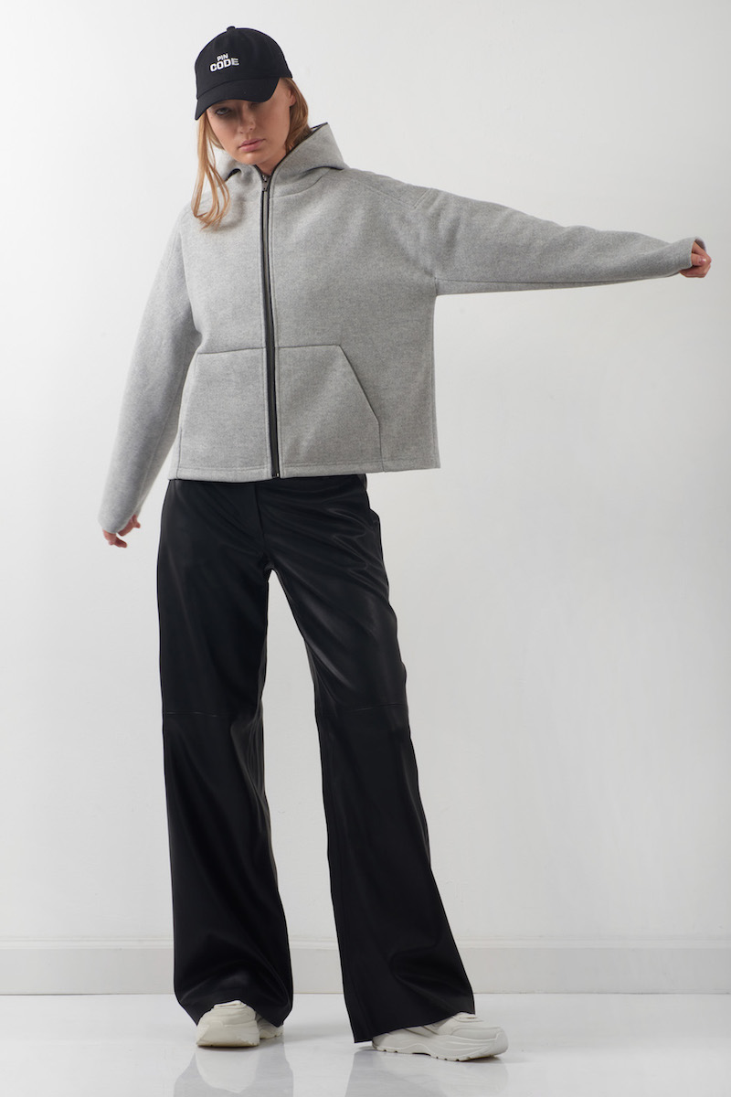 Джемпер из фланели на трикотажной основе VASSA CODE, пол женский, цвет серый