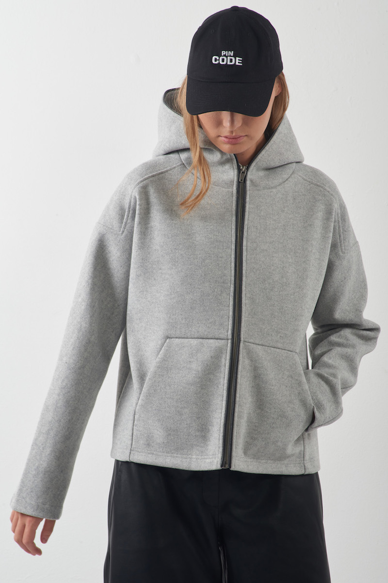 Джемпер из фланели на трикотажной основе VASSA CODE, пол женский, цвет серый