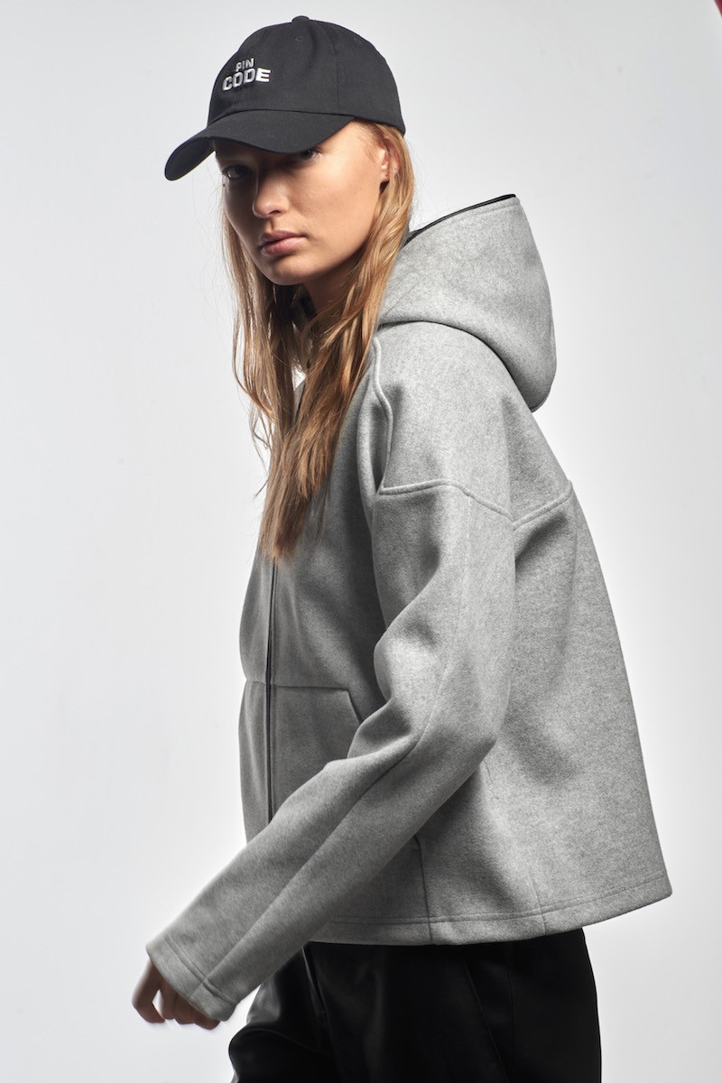 Джемпер из фланели на трикотажной основе VASSA CODE, пол женский, цвет серый, фото №6