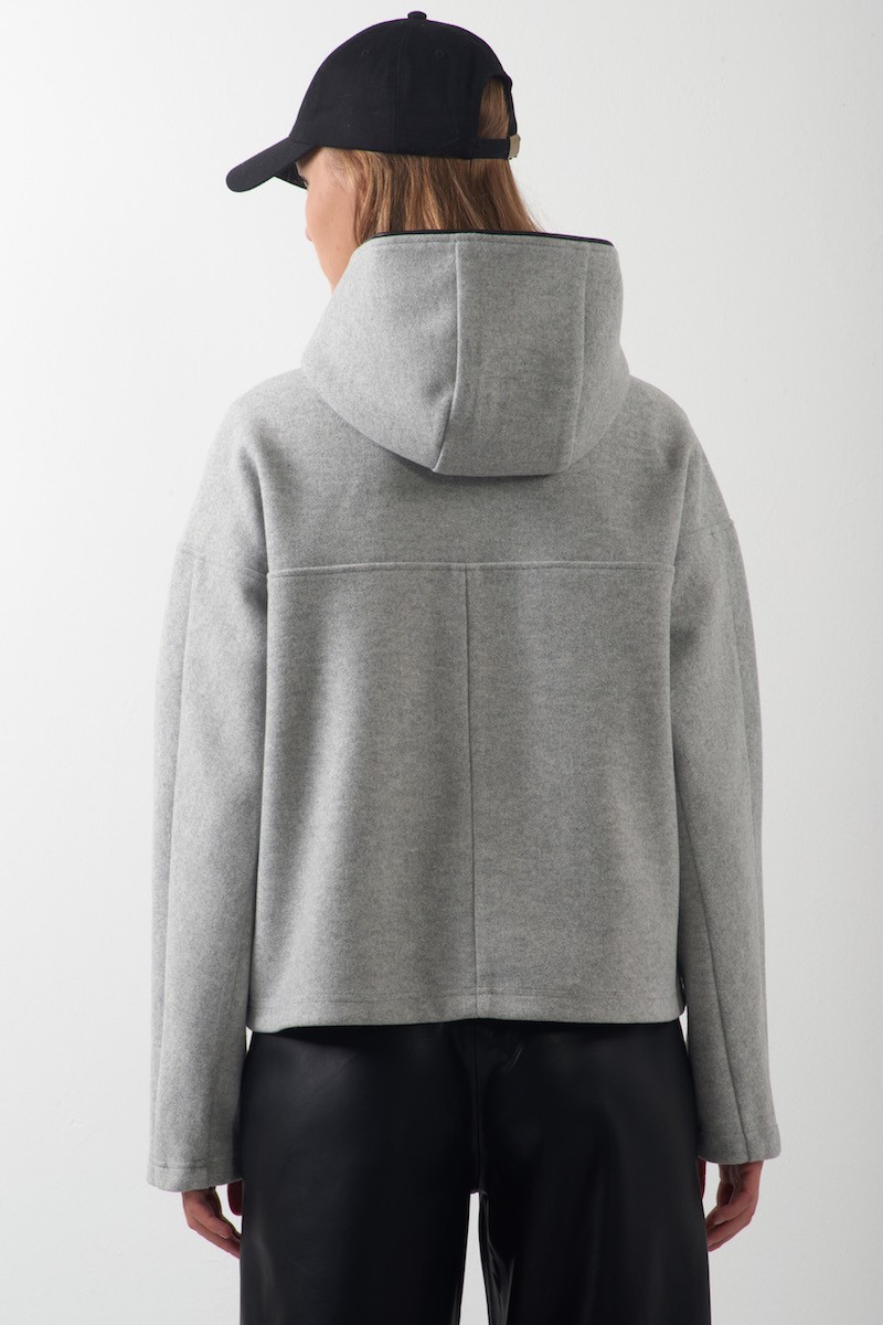 Джемпер из фланели на трикотажной основе VASSA CODE, пол женский, цвет серый, фото №7