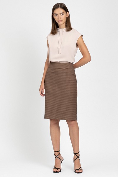 Юбка VASSA&Co, пол женский, цвет коричневый, фото №2