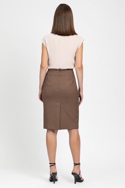 Юбка VASSA&Co, пол женский, цвет коричневый, фото №4