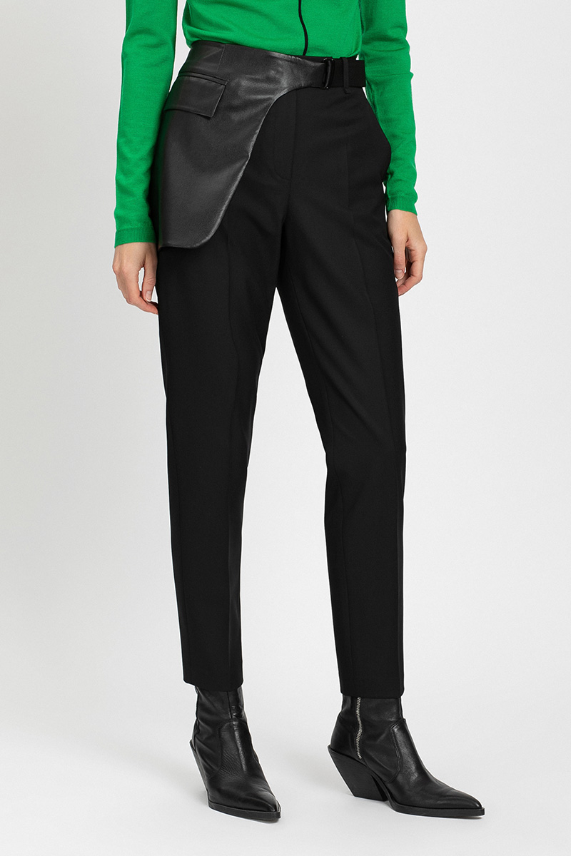 Брюки с асимметричным фартуком VASSA&Co, пол женский, цвет черный