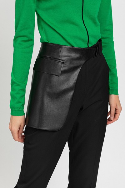 Брюки с асимметричным фартуком VASSA&Co, пол женский, цвет черный, фото №3
