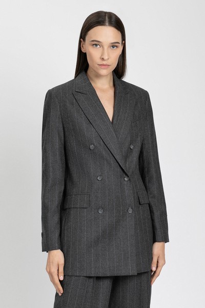 Жакет свободного силуэта VASSA&Co, пол женский, цвет серый, фото №2