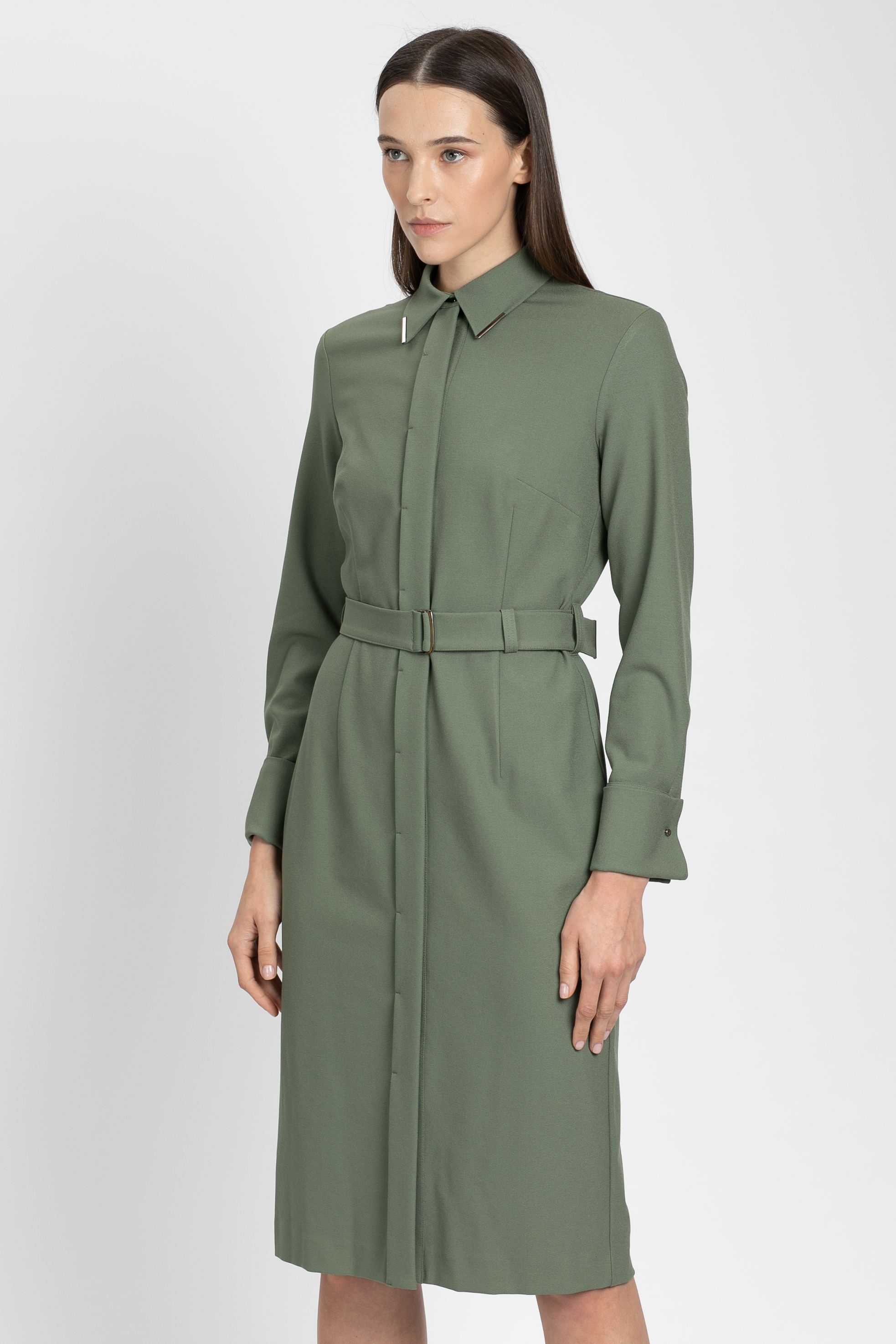 Платье-рубашка VASSA&Co, пол женский, цвет коричневый