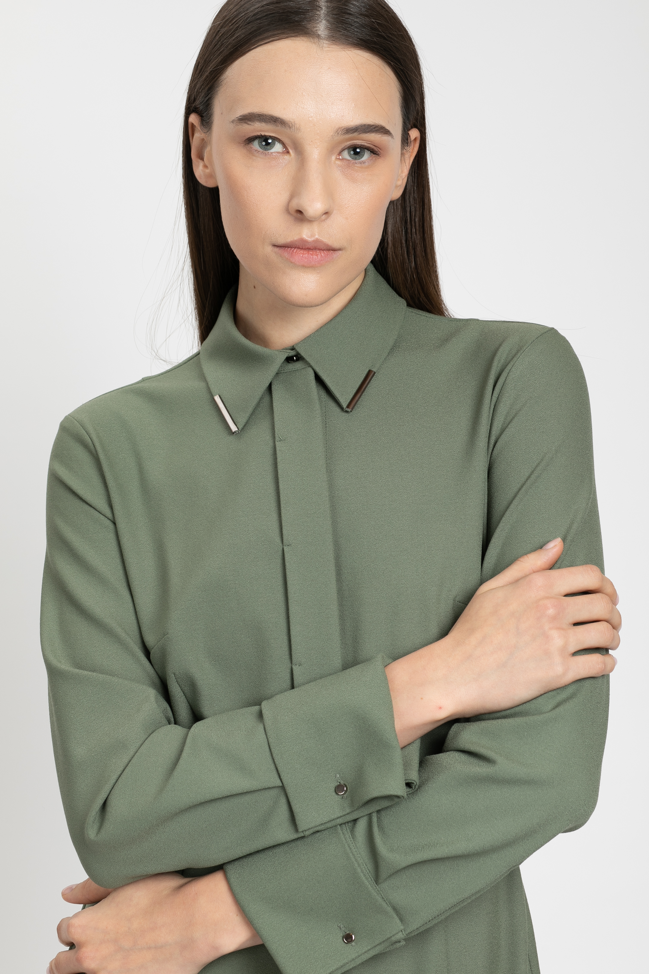 Платье-рубашка VASSA&Co, пол женский, цвет коричневый