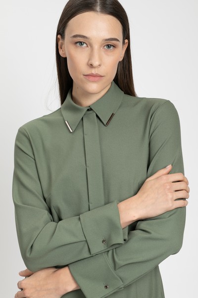 Платье-рубашка VASSA&Co, пол женский, цвет коричневый, фото №4