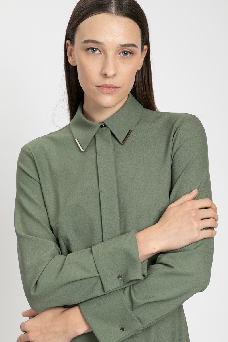 Платье-рубашка VASSA&Co, пол женский, цвет коричневый, фото №4