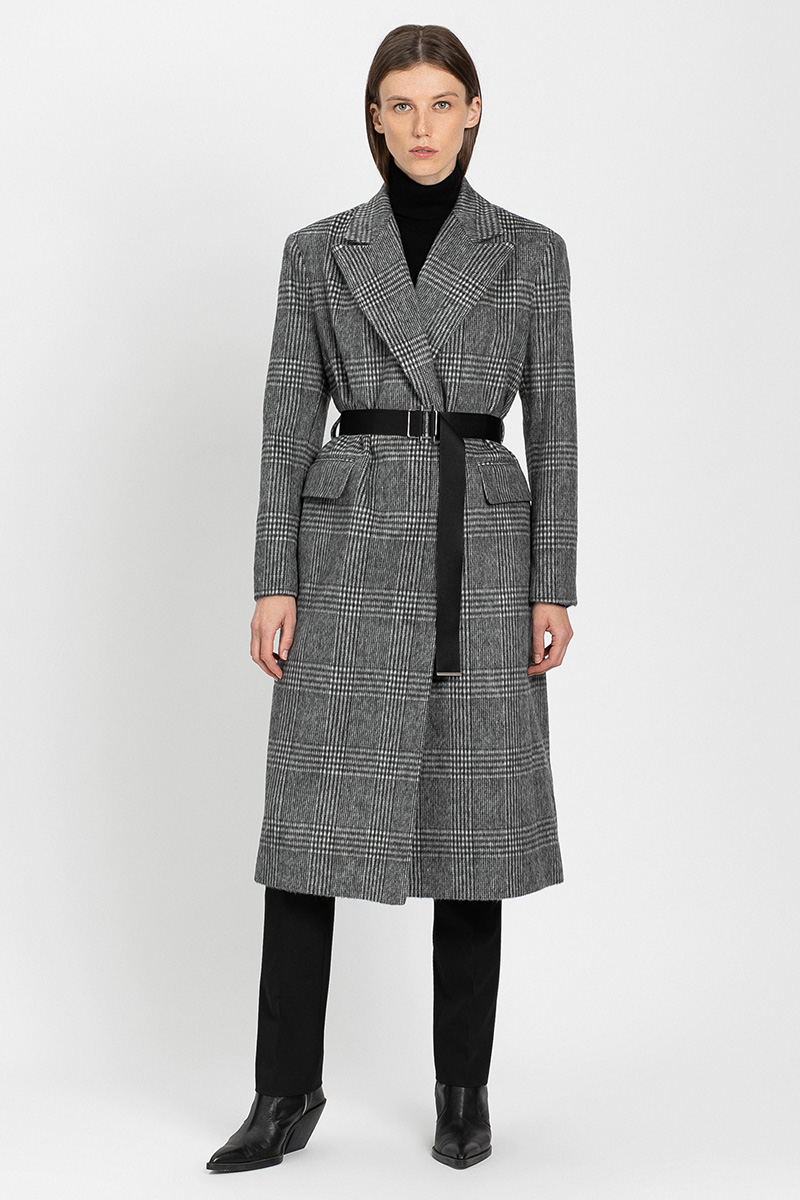 Пальто с поясом VASSA&Co, пол female, цвет серый