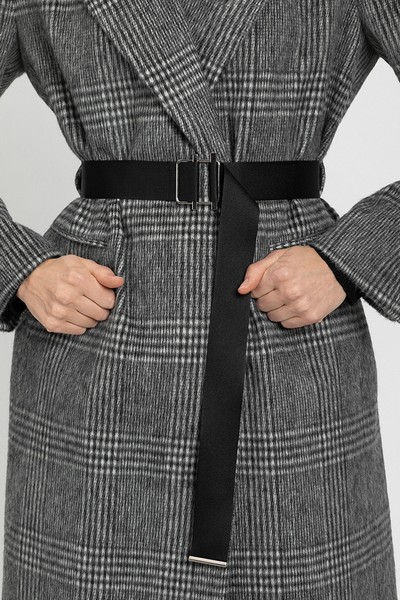 Пальто с поясом VASSA&Co, пол женский, цвет серый, фото №5