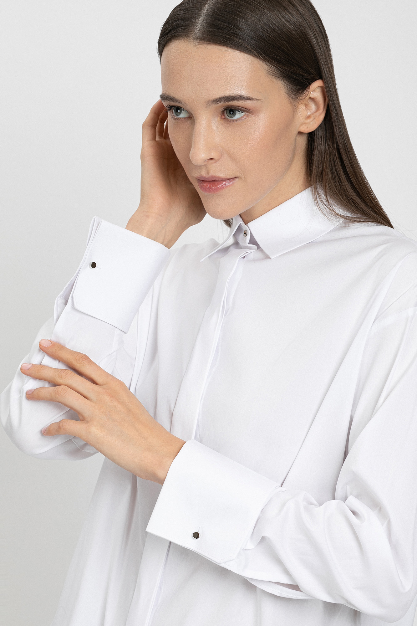 Блузка свободного силуэта VASSA&Co, пол женский, цвет белый