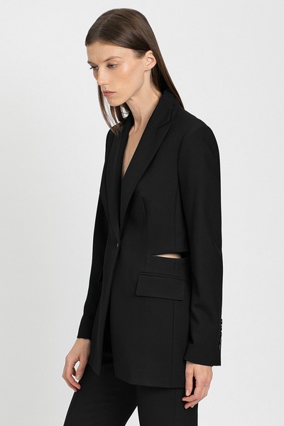 Жакет приталенного кроя VASSA&Co, пол женский, цвет черный, фото №4