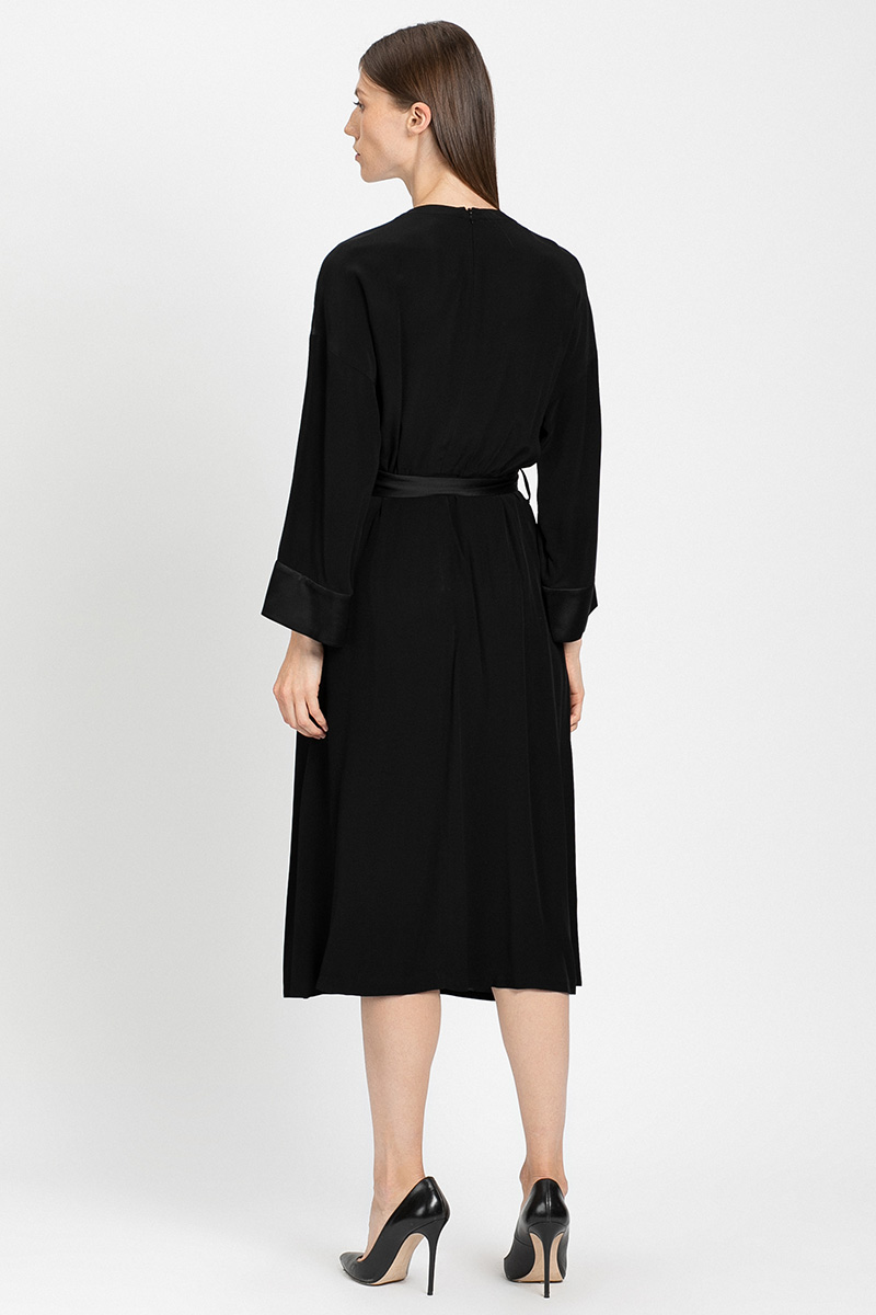Комбинированное платье VASSA&Co, пол женский, цвет черный