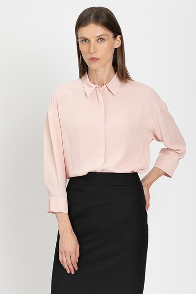 Блузка из вискозы VASSA&Co, пол женский, цвет розовый, фото №2