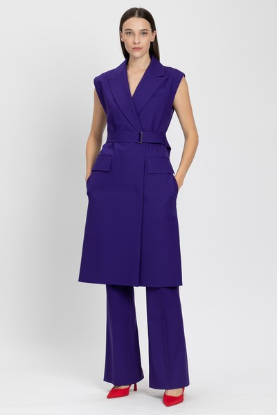 Удлиненный жилет VASSA&Co, пол женский, цвет фиолетовый, фото №2