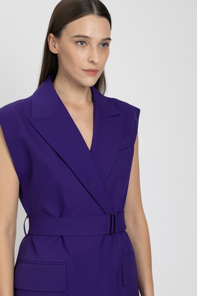 Удлиненный жилет VASSA&Co, пол женский, цвет фиолетовый, фото №4