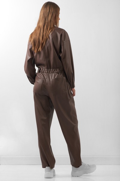 Комбинезон из экокожи VASSA CODE, пол женский, цвет коричневый, фото №5