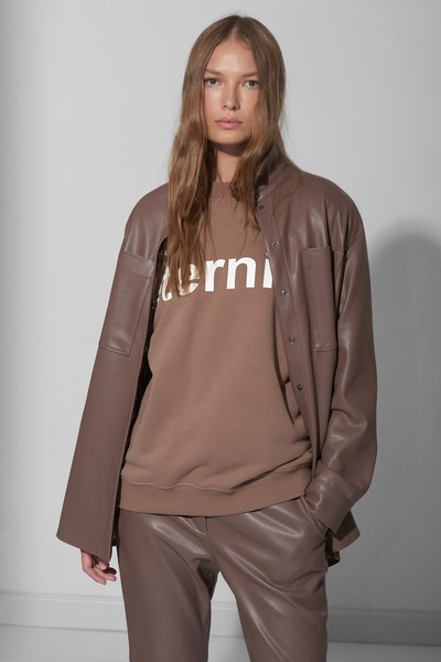 Рубашка из экокожи VASSA CODE, пол женский, цвет коричневый, фото №2