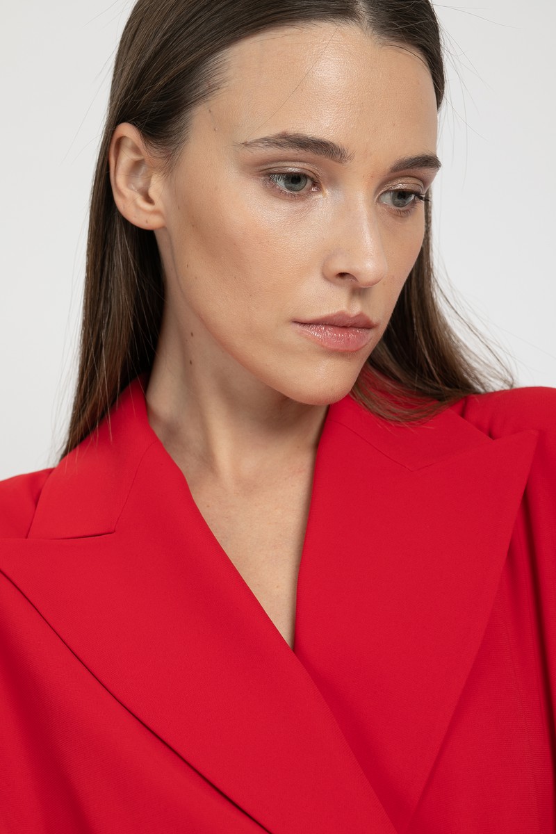 Платье-смокинг VASSA&Co, пол женский, цвет красный, фото №4