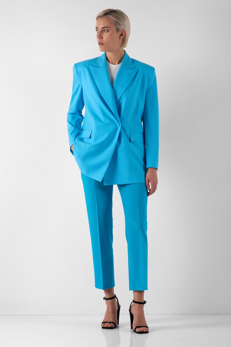 Жакет с расширенными плечами VASSA&Co, пол женский, цвет голубой, фото №3