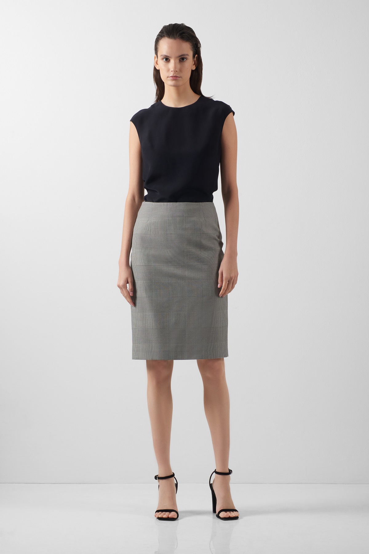 Юбка в клетку VASSA&Co, пол женский, цвет черный, фото №2