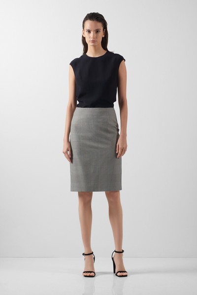 Юбка в клетку VASSA&Co, пол женский, цвет черный, фото №2