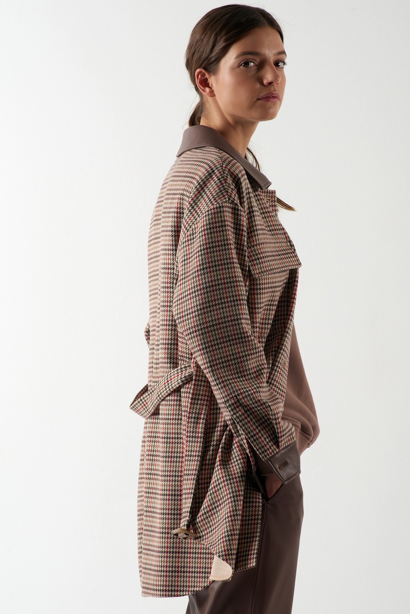 Жакет-рубашка с поясом VASSA CODE, пол женский, цвет коричневый, фото №4