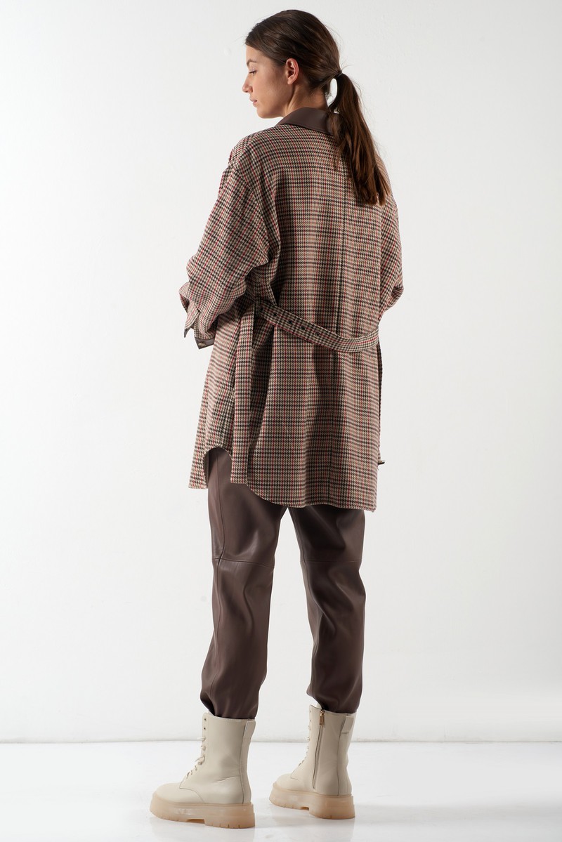 Жакет-рубашка с поясом VASSA CODE, пол женский, цвет коричневый, фото №6