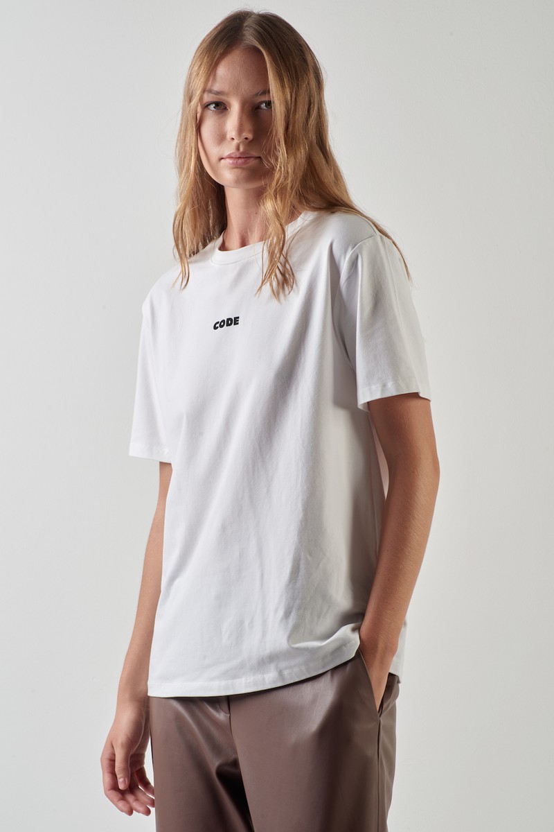 T-shirt VASSA CODE, пол female, цвет white, фото №3