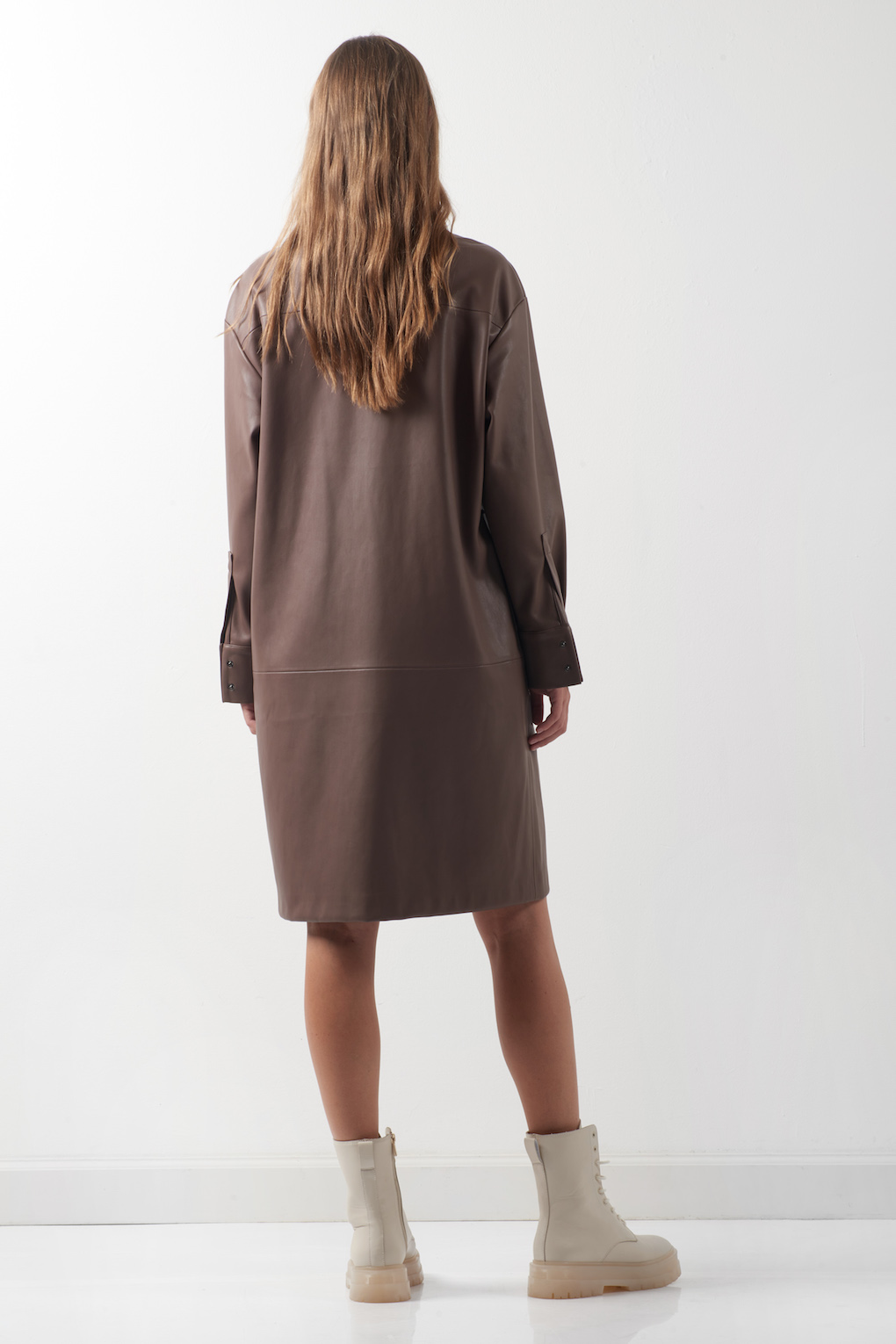 Платье из экокожи VASSA CODE, пол женский, цвет коричневый