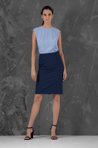 Юбка-карандаш VASSA&Co, пол женский, цвет синий, фото №2