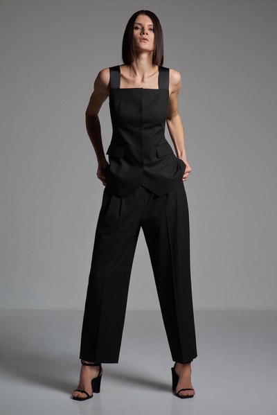 Дизайнерский жилет VASSA&Co, пол женский, цвет черный, фото №2