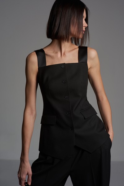 Дизайнерский жилет VASSA&Co, пол женский, цвет черный, фото №3
