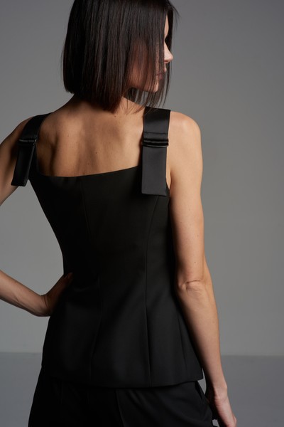 Дизайнерский жилет VASSA&Co, пол женский, цвет черный, фото №4