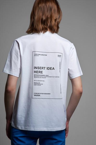 Футболка с дизайнерским принтом VASSA&Co, пол женский, цвет белый, фото №3